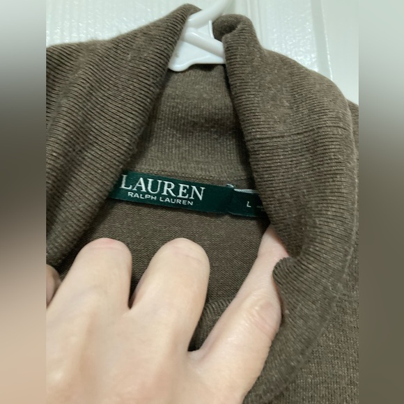 Lauren Ralph Lauren Brown Silk Blend Turtleneck Long Sleeve Sweater #QB - Picture 2 of 6